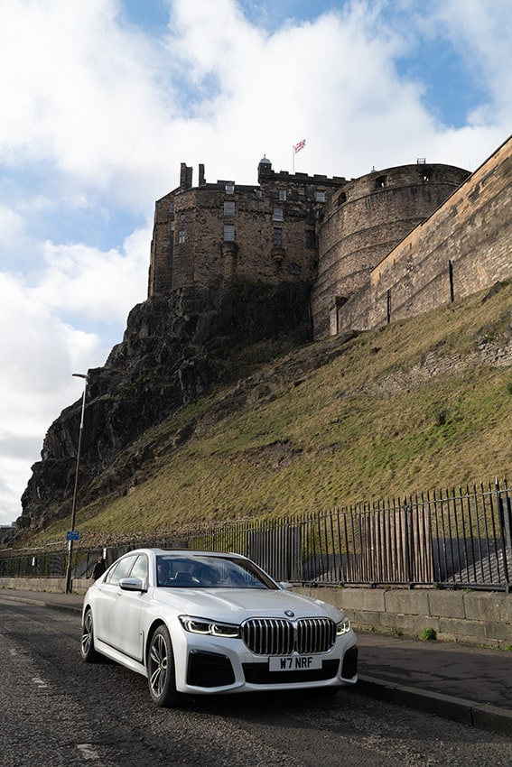 White 7 Chauffeur Hire Edinburgh Castle