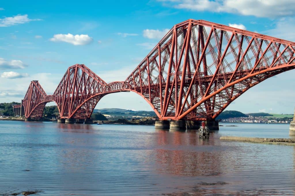 Forth railway bridge in Scotland